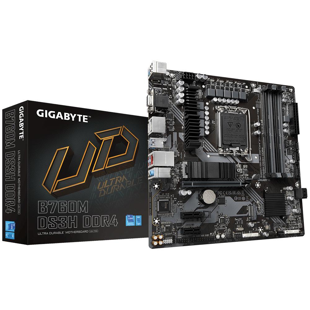 GIGABYTE B760M DS3H DDR4 scheda madre Intel B760 Express LGA 1700 micro ATX (GIGA B760M DS3H DDR4 S1700/DDR4/2xDP-HDMI-VGA/Type